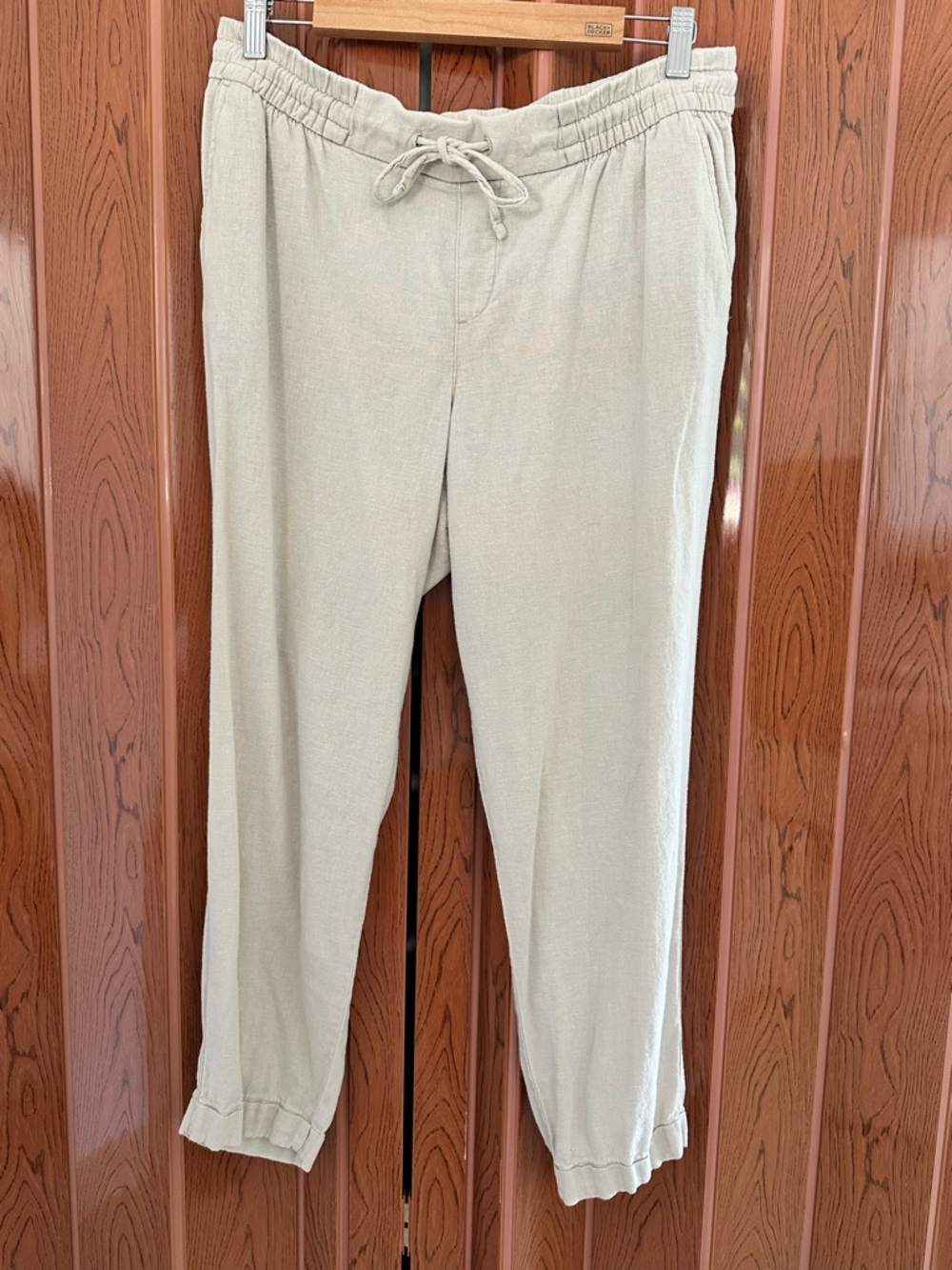 Old Navy Light Taupe Drawstring Pants | Elastic Waist Casual Lounge Pants Size M